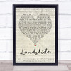 Ronan Keating Landslide Script Heart Song Lyric Quote Print