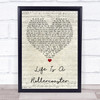 Ronan Keating Life Is A Rollercoaster Script Heart Song Lyric Quote Print