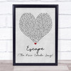 Rupert Holmes Escape (The Piña Colada Song) Grey Heart Quote Song Lyric Print