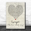 Rupert Holmes Escape (The Piña Colada Song) Script Heart Quote Song Lyric Print