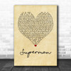 Scouting For Girls Superman Vintage Heart Quote Song Lyric Print