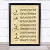 Shania Twain You're Still The One Rustic Script Song Lyric Quote Print