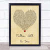 Shawn Mendes Fallin' All In You Vintage Heart Quote Song Lyric Print