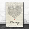 Shawn Mendes Mercy Script Heart Song Lyric Quote Print