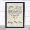 Smokie Baby It's You Script Heart Song Lyric Quote Print