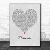 Spice Girls Mama Grey Heart Quote Song Lyric Print