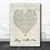Stay With Me Sam Smith Script Heart Song Lyric Quote Print