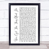 Stevie Wonder I Just Called To Say I Love You Rustic Script Song Lyric Print