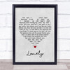 Stryper Lonely Grey Heart Quote Song Lyric Print