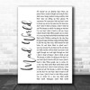 Tears For Fears Mad World White Script Song Lyric Quote Print