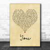 Ten Sharp You Vintage Heart Quote Song Lyric Print