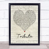 Tenacious D Tribute Script Heart Song Lyric Quote Print