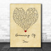 The Coral Dreaming Of You Vintage Heart Quote Song Lyric Print