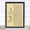 The Courteeners Small Bones Rustic Script Song Lyric Quote Print