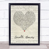 The Courteeners Small Bones Script Heart Song Lyric Quote Print