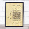 The Cure Lovesong Rustic Script Song Lyric Quote Print