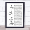 The Drums Down By The Water Rustic Script Song Lyric Quote Print