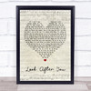 The Fray Look After You Script Heart Song Lyric Quote Print