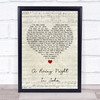 The Pogues A Rainy Night In Soho Script Heart Song Lyric Quote Print