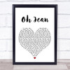 The Proclaimers Oh Jean Heart Song Lyric Quote Print