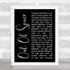 The Prodigy Out Of Space Black Script Song Lyric Quote Print