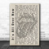 The Rolling Stones Its All Over Now Shadow Song Lyric Quote Print