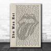 The Rolling Stones She Was Hot Shadow Song Lyric Quote Print