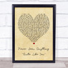 The Script Never Seen Anything Quite Like You Vintage Heart Song Lyric Print