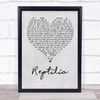 The Strokes Reptilia Grey Heart Quote Song Lyric Print