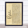 The Strokes Reptilia Rustic Script Song Lyric Quote Print