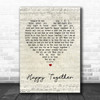 The Turtles Happy Together Script Heart Song Lyric Quote Print