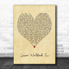 Thunder Love Walked In Vintage Heart Quote Song Lyric Print