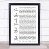 Tim McGraw It's Your Love Rustic Script Song Lyric Quote Print