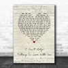 UB40 (I Can't Help) Falling In Love With You Script Heart Song Lyric Print