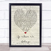 Up Where We Belong Joe Cocker Script Heart Song Lyric Quote Print