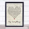 W E T My Everything Script Heart Quote Song Lyric Print