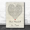 Whitney Houston One Moment In Time Script Heart Song Lyric Quote Print