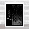 Will Young Evergreen Black Script Song Lyric Quote Print