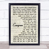 Will Young Evergreen Song Lyric Vintage Script Quote Print