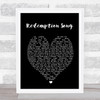 Redemption Song Bob Marley Black Heart Song Lyric Music Wall Art Print
