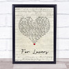 Wolfman ft Peter Doherty For Lovers Script Heart Song Lyric Quote Print