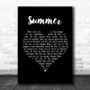 Calvin Harris Summer Black Heart Song Lyric Poster Print