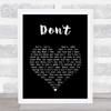 Elvis Presley Don't Black Heart Song Lyric Poster Print