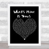 Kane Brown What's Mine Is Yours Black Heart Song Lyric Poster Print