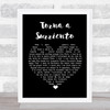 Luciano Pavarotti Torna a Surriento Black Heart Song Lyric Poster Print