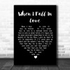Nat King Cole When I Fall In Love Black Heart Song Lyric Poster Print