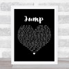 Van Halen Jump Black Heart Song Lyric Poster Print