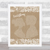 Brian McKnight Everything Burlap & Lace Song Lyric Poster Print