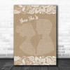 Frank Turner There She Is Burlap & Lace Song Lyric Poster Print