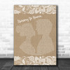 Led Zeppelin Stairway To Heaven Burlap & Lace Song Lyric Poster Print